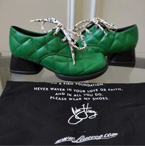 New John Fluevog Thrillvogs Maika Quilted lace up heels Women 8